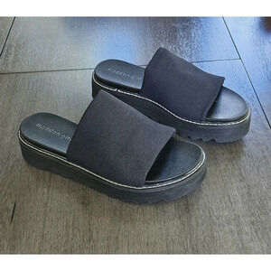 Madden Girl Duran Platform Material Elastic Strap Sandals Black Size 7.5